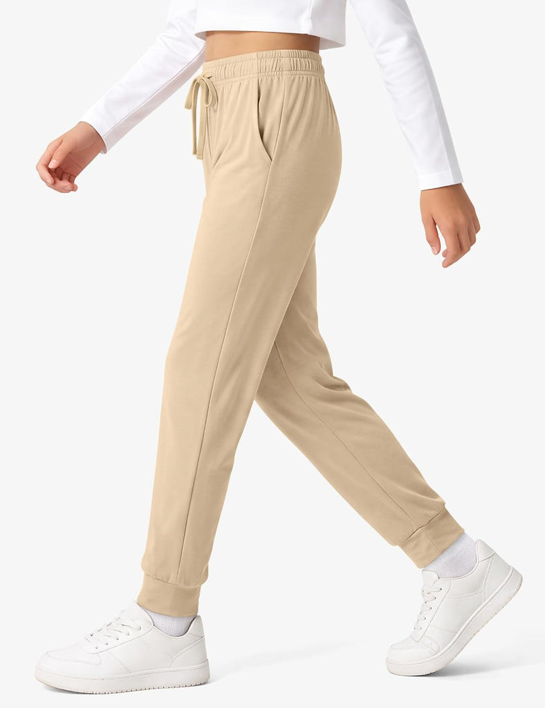 Girls Joggers Sweatpants Kids Cotton Athletic Pants with Pockets