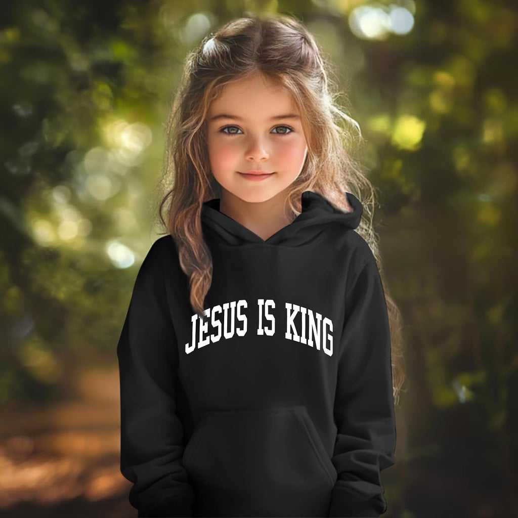 Jesus Loves You Jesus Is King Christian Hoodie for Girls God Bible Verse Religious Faith Sweatshirt Cute Graphic Top