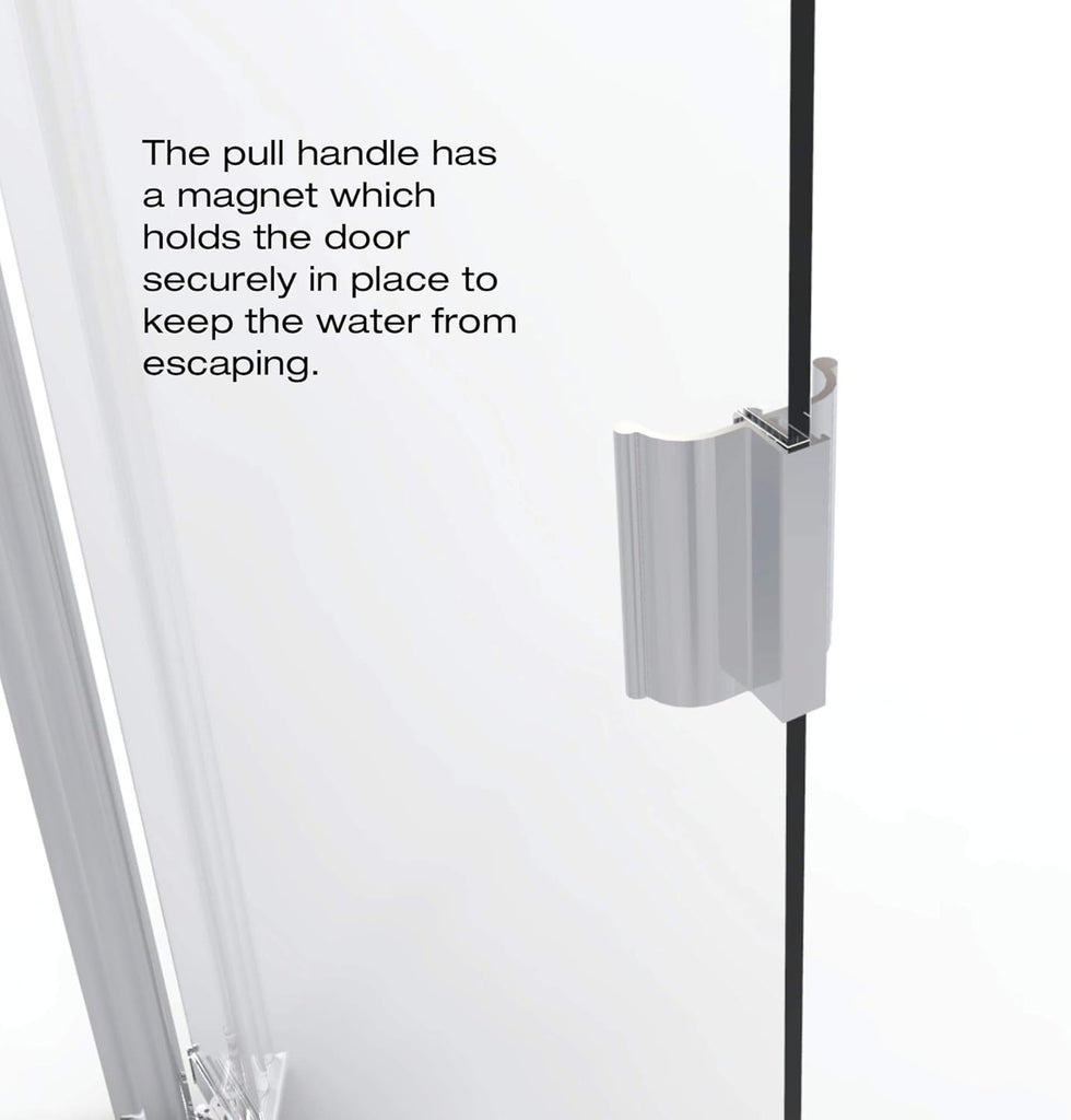 Armon 32.75 to 34.25 in. width, Semi-Frameless Pivot Shower Door, Obscure Glass, Silver Finish
