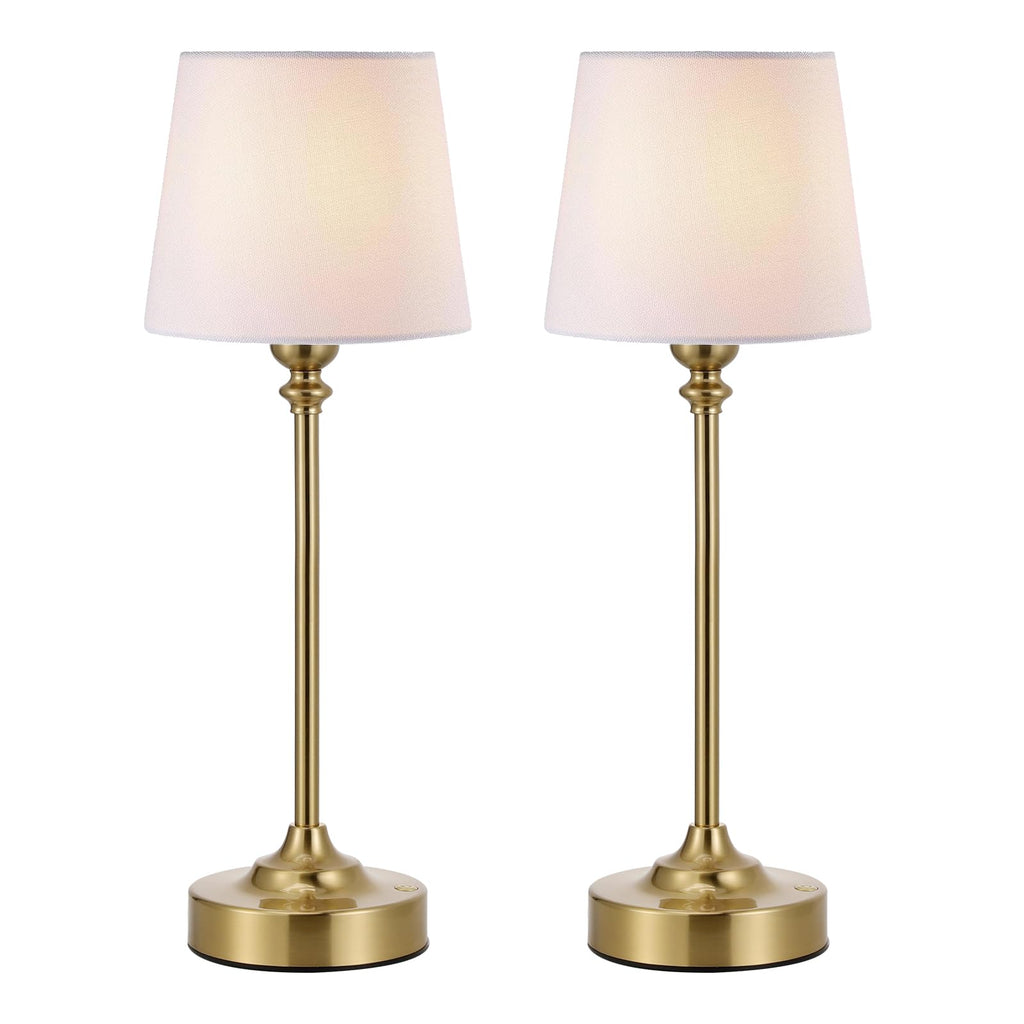 Cordless Table Lamps Rechargeable Set - 2 Pack Gold 4000mAH Battery Operated Lamps for Decor, 3000K Stepless Dimming