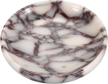 Small Round Key Bowl Table - 5.5" Natural Marble Jewelry Dish Tray Decorative Key Plate Holder Catch All Bowl for