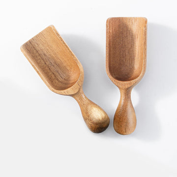 Wooden Scoops for Canisters 2PCS Wooden Scoop for Jars Acacia Small Measuring Spoons for Ground Coffee Scoops Shovel