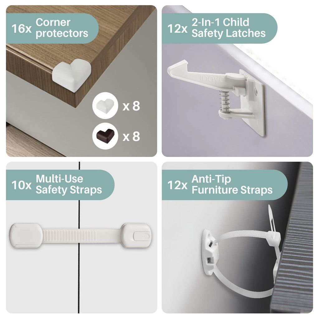 Deluxe Baby Proofing Kit 50pc, Upgraded Version Baby Safety Products