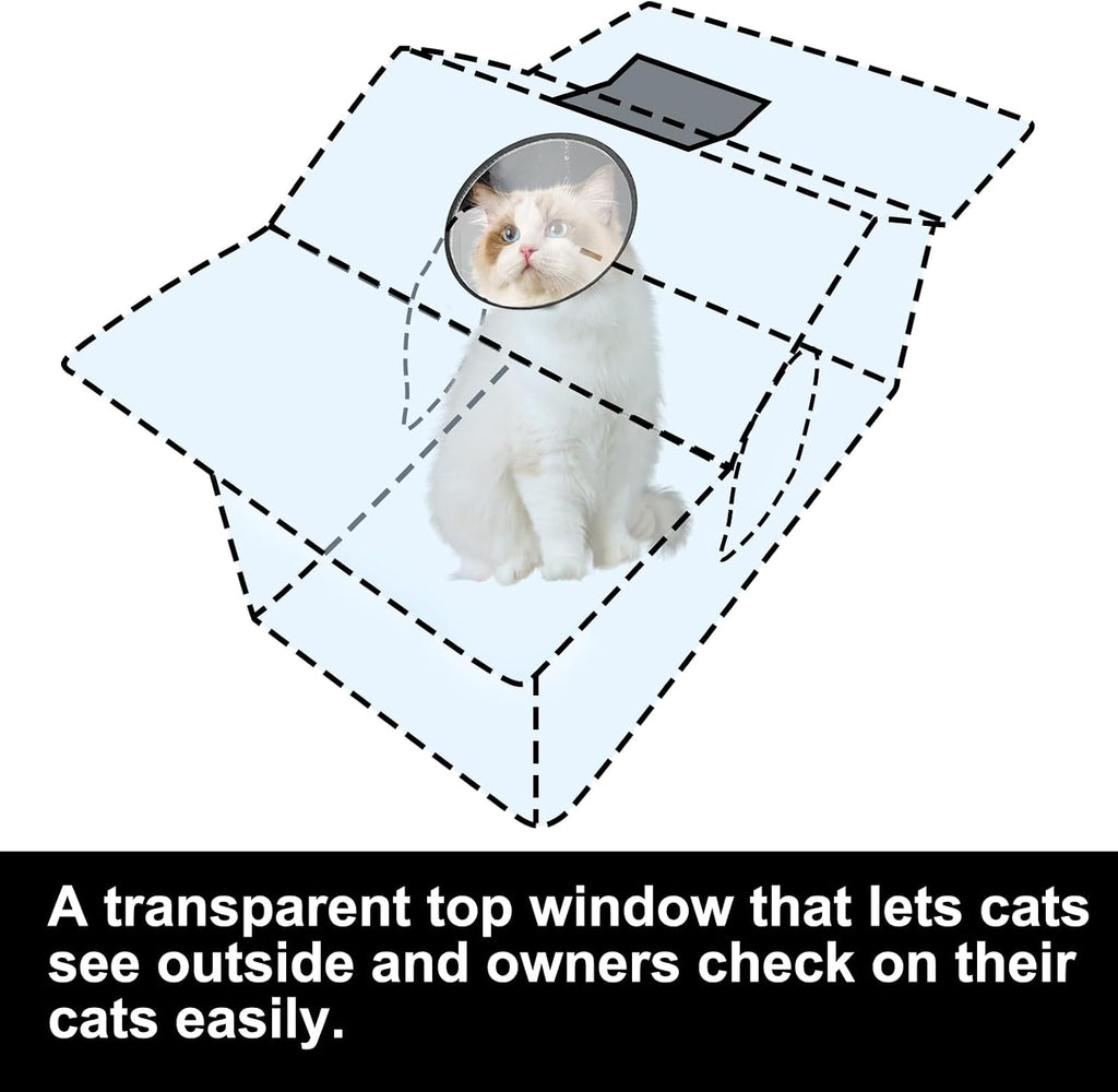 Outdoor Cat House - Weatherproof Large Cat Shelter for Outside with Roof Window- Insulated Elevated House