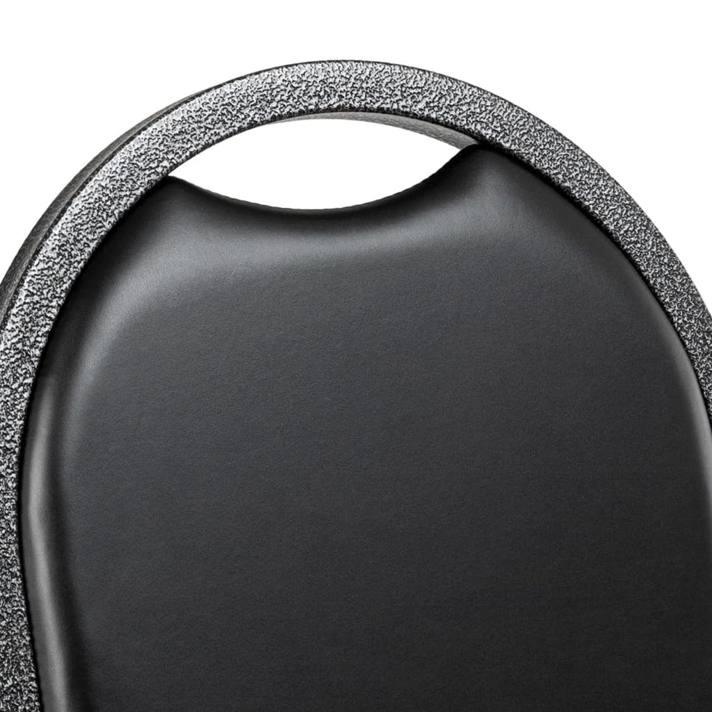 2 Commercial-Grade Dome Back Banquet Stack Chair (Black Vinyl, Silver Powder-Coated Frame, 2-Pack)