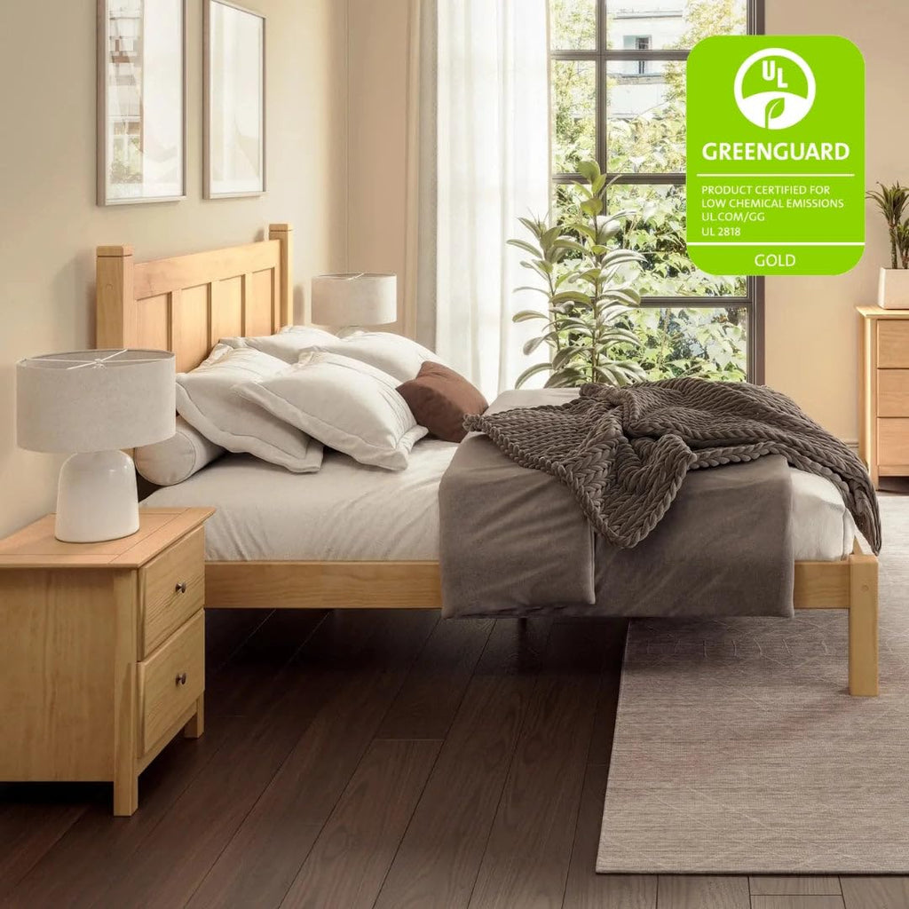 Shaker Panel Platform Bed, Full, Natural Solid Wood