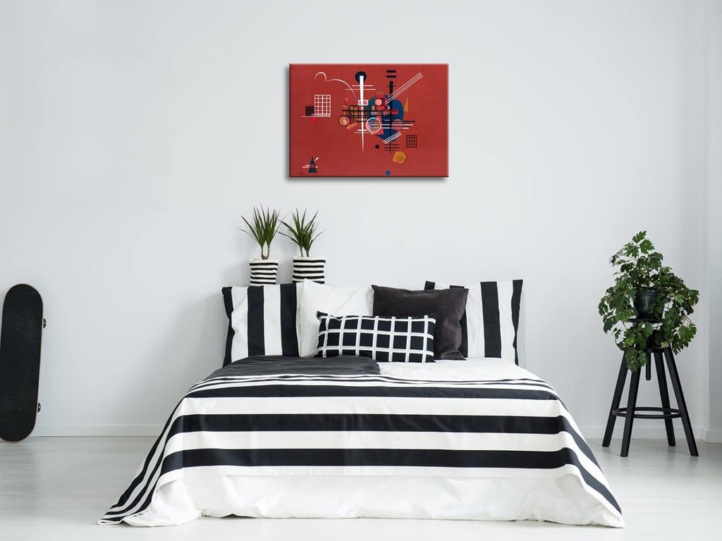 Canvas Prints Dull Red,1927 by Wassily Kandinsky Classic Abstract Art Famous Paintings Reproductions Canvas Wall Art