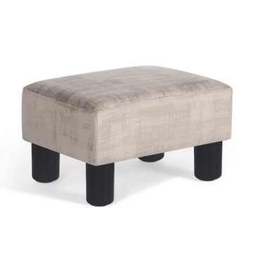 15x10.8x8.7 inch Small Velvet Ottoman Footstool for Footrest (Gray)