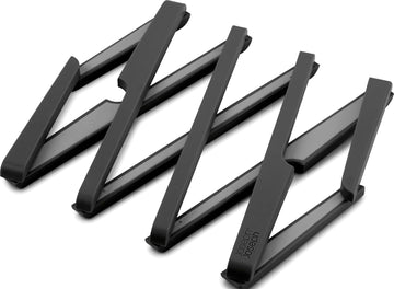 Stretch Folding Silicone Trivet for Hot Pots and Pans, Expanding Nonslip Stand, Heat Resistant mat Worktop - Black