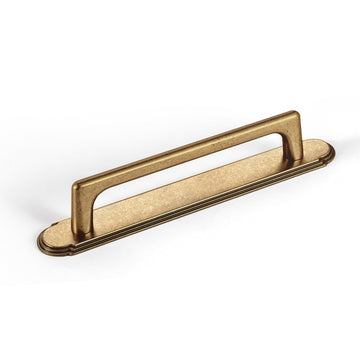 Antique Brass Cabinet Pulls with Backplate,Zinc Alloy Cabinet Handle with 5''(128MM) Hole Centers 2 Pack