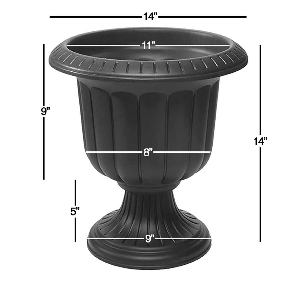 Classic Urn Planter, Black, Outdoor Use