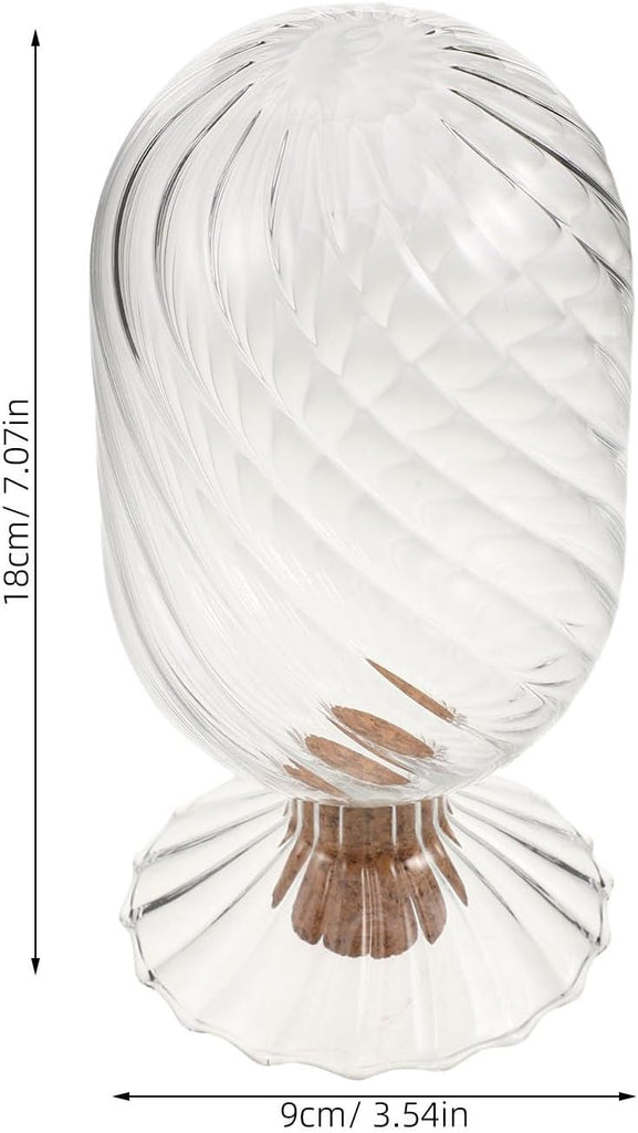 Glass Match Holder Jar with Cork Stopper, Inverted Bottle Shape, Easy to Store and Keeps Contents Safe from Air