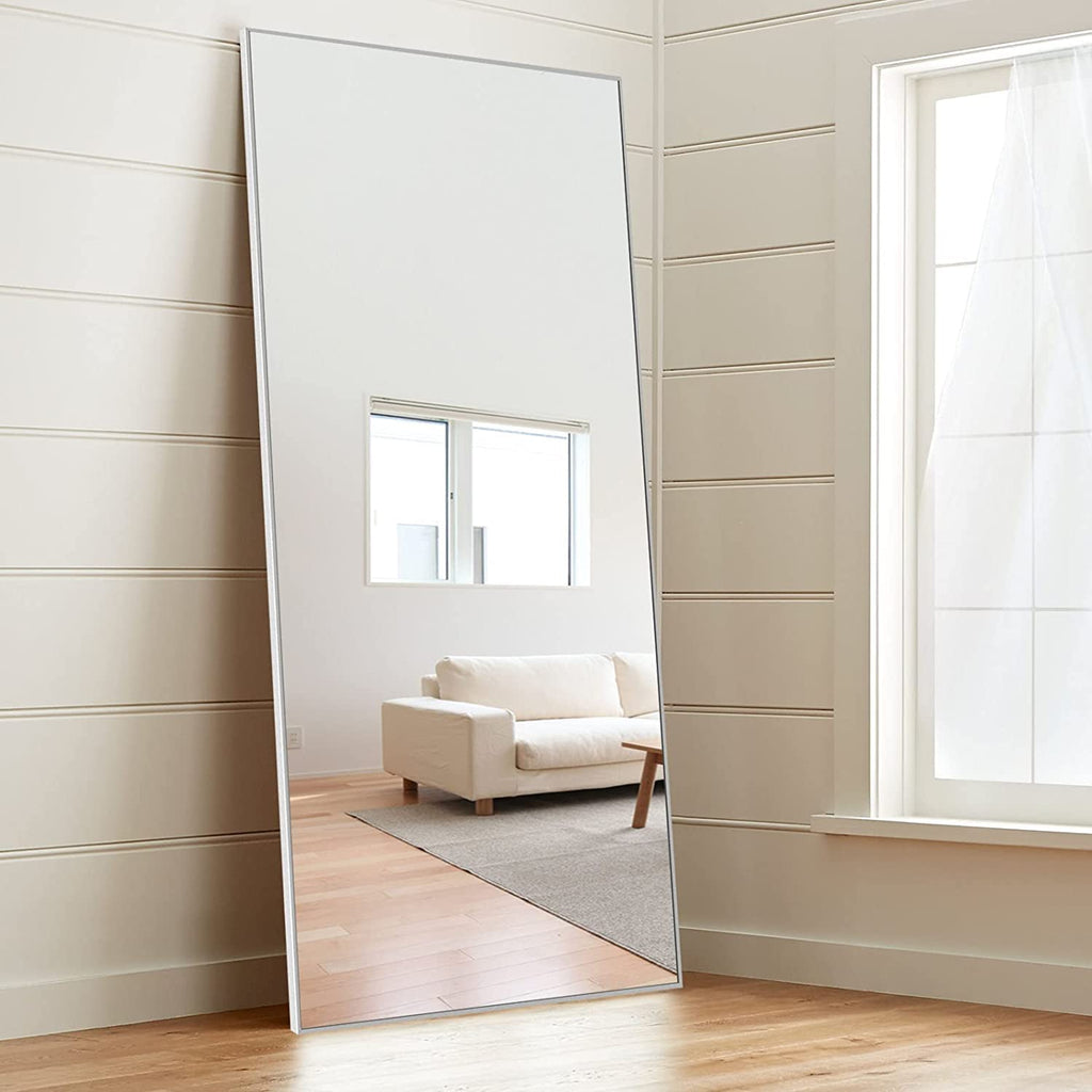 47"x22" Full Length Mirror Silver Wall Mirror Floor & Full Length Mirrors Body Mirror Bathroom Mirror Standing Mirror