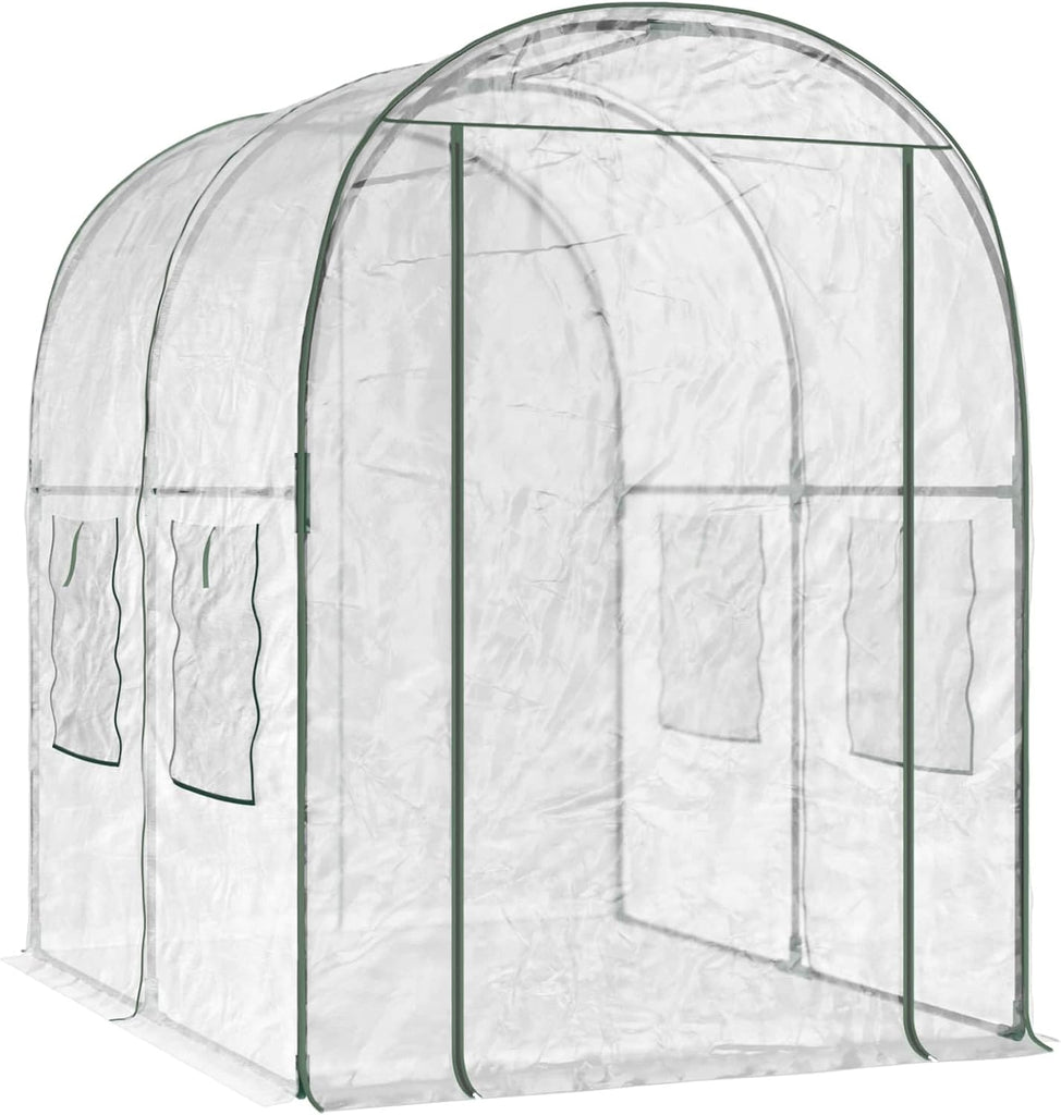 Portable Greenhouse for Outdoor Garden, PVC Plant Growing Cover with Powder-Coated Steel Frame, 62.99 x 78.74 x 75.79