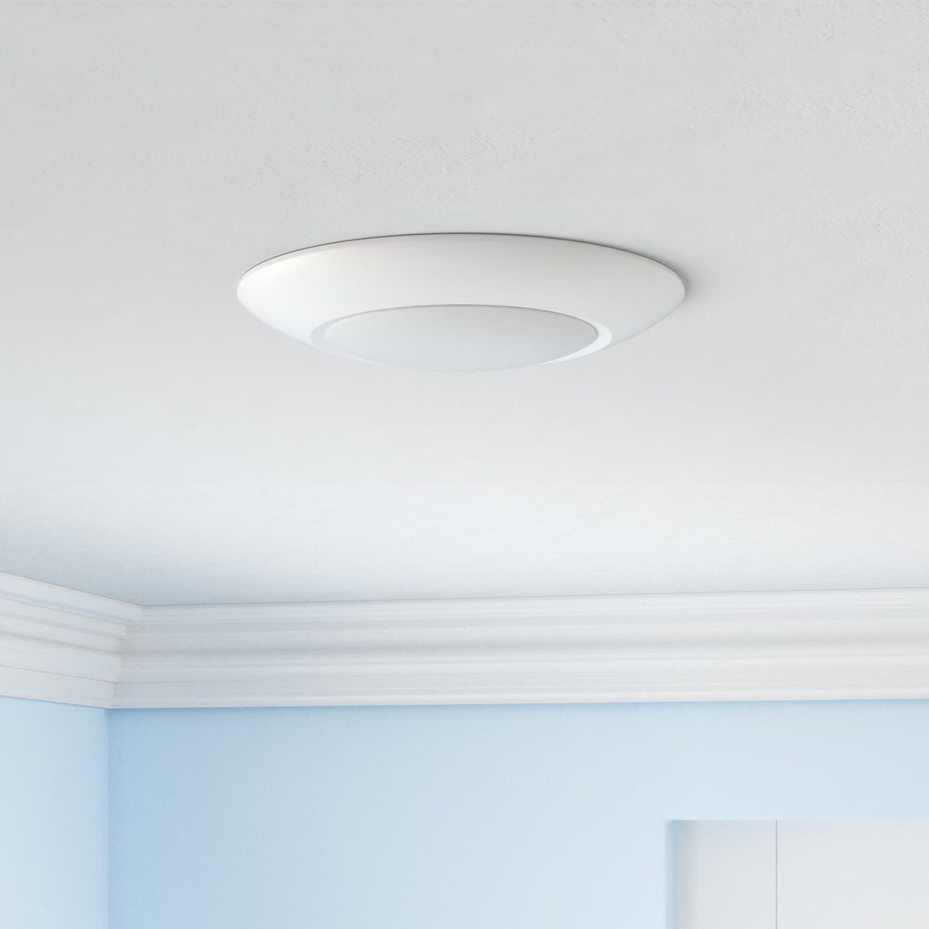 20 Packs 6 Inch LED Disk Light Surface Mount Low Profile Recessed Retrofit Ceiling Fixture for J Box, Dimmable