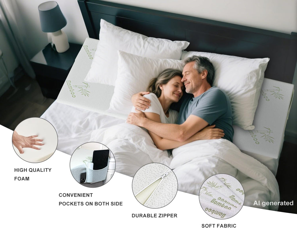 Twin Wedge Pillow for Acid Reflux Relief,Mattress Wedge 5" H
