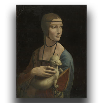 Leonardo Da Vinci Wall Art - Lady with an Ermine Canvas Art Print - Renaissance Poster - Portrait Painting Cool Home
