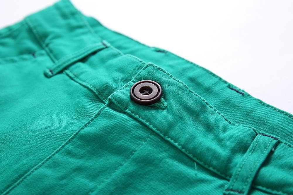 Boys Shorts - Flat Front Shorts with Adjustable Waist,Chino Shorts for Boys,6 Colors to Choose