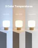 Mushroom Lamp, 5W Cute Cordless Rechargeable Table Lamp with Glass Shade, 3 Color Temps LED Dimmable Ambient Lighting