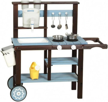 Outside-Play House-Shaped Kitchen-Style Wooden Play Kitchen Nicely Motor Skills for Children, Style to 1