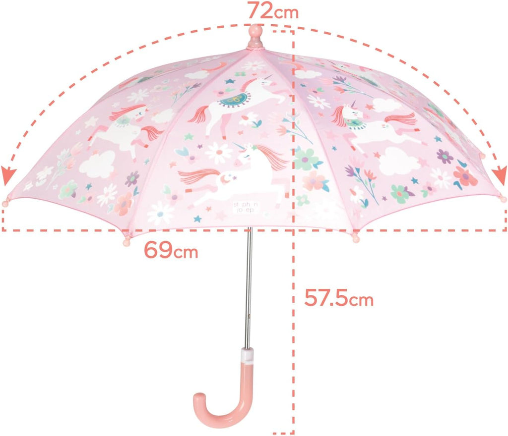Joseph Kids' Color Changing Wet Dry Umbrella, Water reacting, Pinch Free Umbrellas for Rain Children's Umbrella