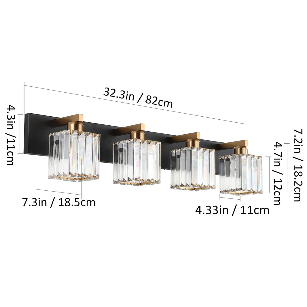 Bathroom Vanity Light Fixtures Crystal Vanity Light 4 Light Modern Vanity Lighting (Exclude Bulb)