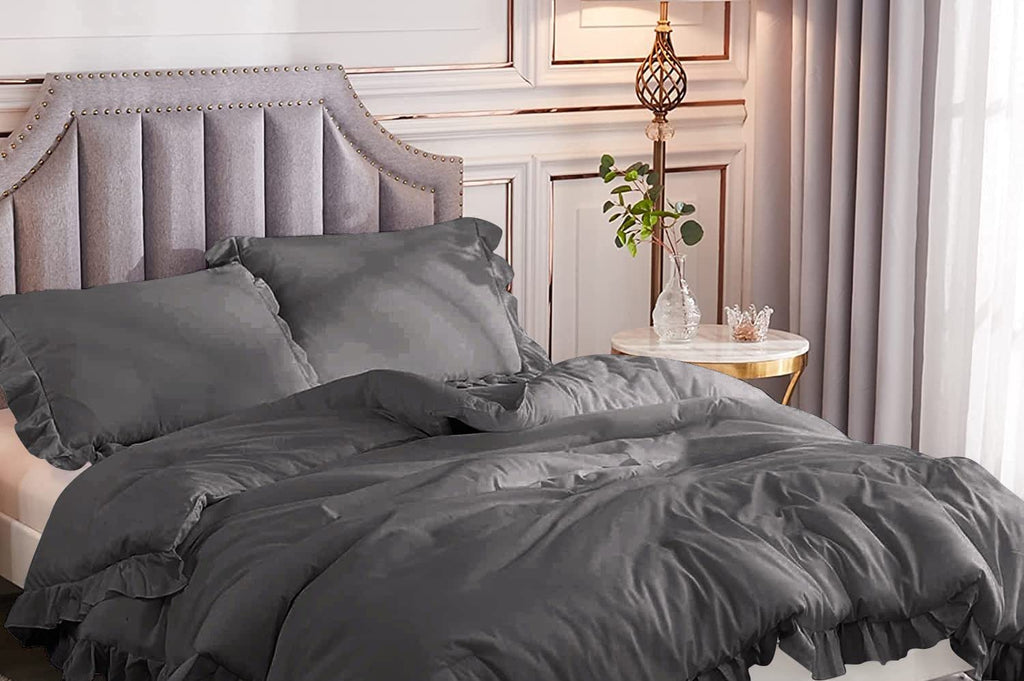 1 Piece Luxury Vintage Ruffle Comforter Premium Super Soft 550 GSM All Season | 1000 Thread Count | 100% Egyptian