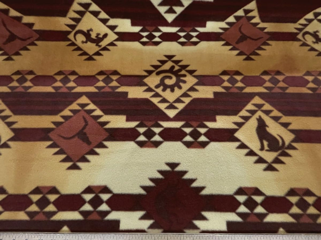 Southwest Rust Brown Fleece Fabric 475
