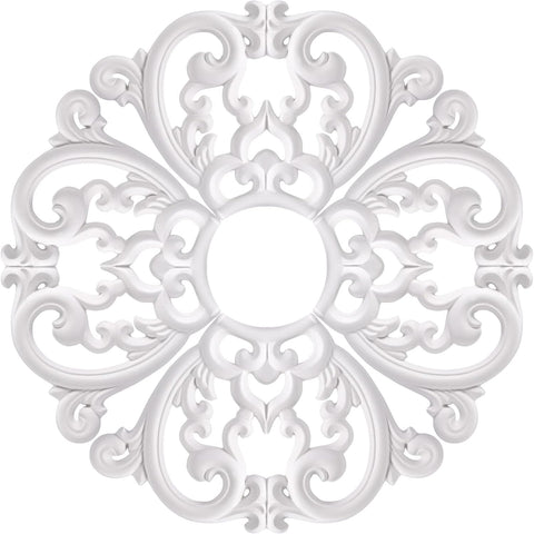 24" OD x 5" ID White Ceiling Medallion 4-Piece Set Ceiling Medallion for Chandelier Decoration, Quic