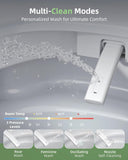 Smart One-Piece Toilet with Built-In Bidet, Auto Open and Close Lid, Dual Flush, Heated Seat, Remote Control, Built-In Tank, Foam System, Warm Air Dryer