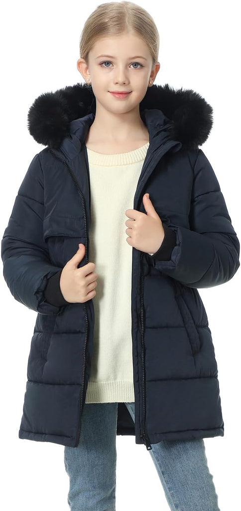 Girl's Winter Long Coat Parka Warm Hooded Puffer Jackets