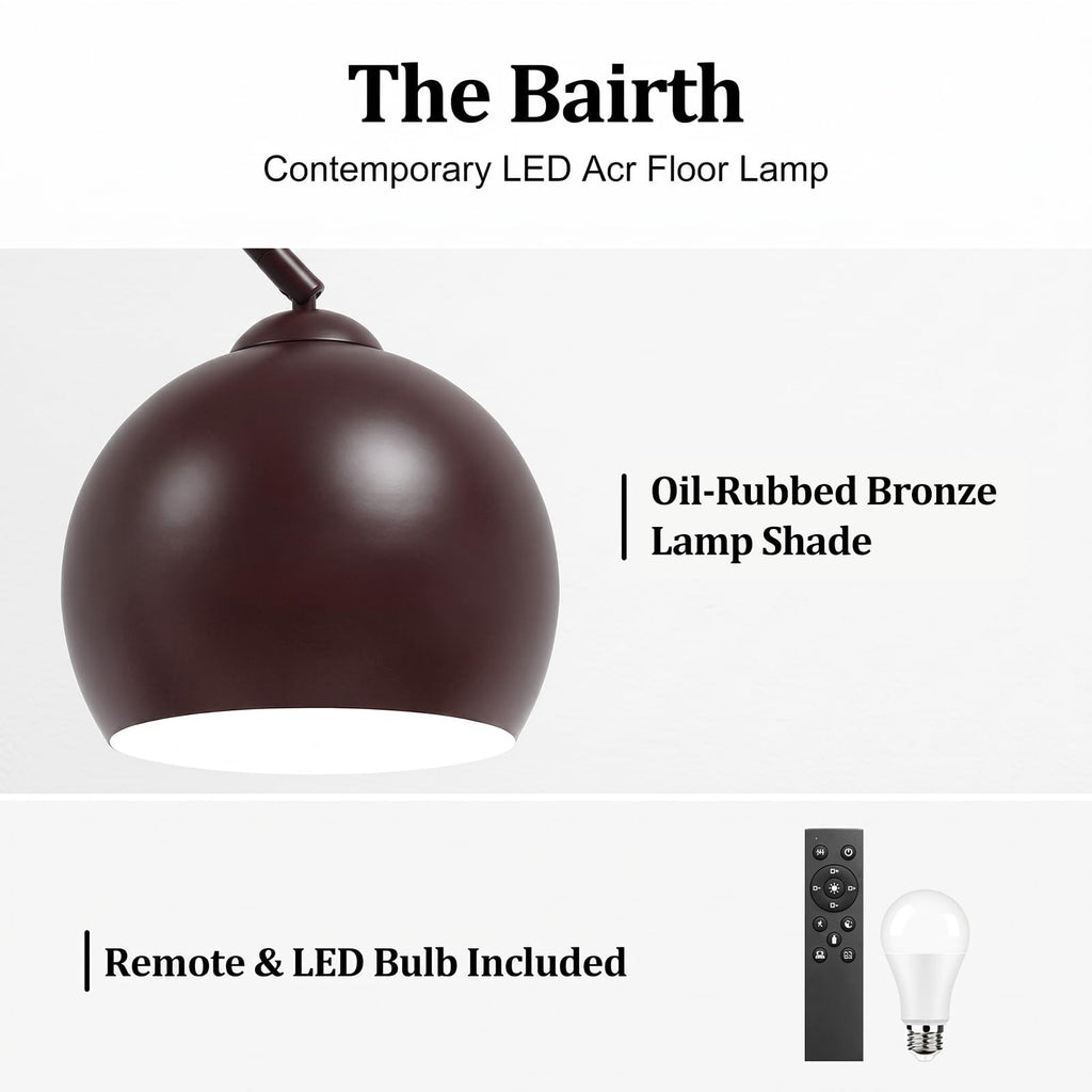 77" Arc Floor Lamp, Upgraded Standing Lamp with Remote