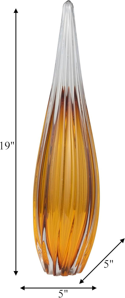 Glass Teardrop Sculpture Decor and Bathroom - Figurine Ornaments Desk, Entryway, and Living Room - Decorative Accent
