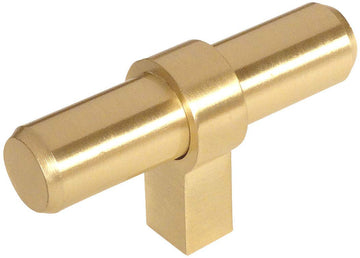 5 Pack 181BB Brushed Brass Steel T-Bar Knob 2-3/8 Inch Long