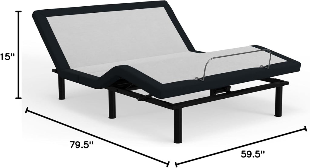 Queen e3 Adjustable Bed Frame - Customizable Comfort with Wireless Remote Control, Head and Foot Incline, Easy