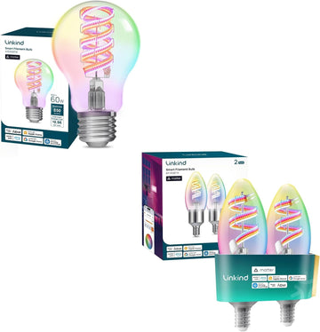 Matter E12 B11 Led Edison Bulb & Matter A19 Smart Edison Bulb