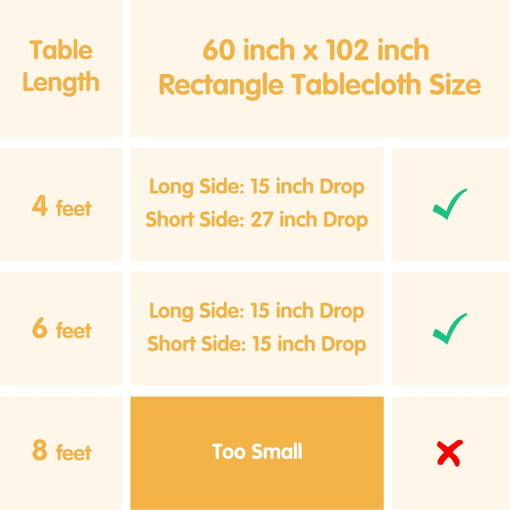 6 Pack Beige Tablecloths 60x102 Inch for 6ft Rectangle Tables