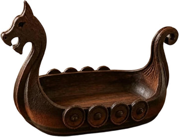 Viking Ship Trinket Tray, Norse Dragon Longship Catchall Dish Decor Storage Holder for Keys Coins Candy Jewelry