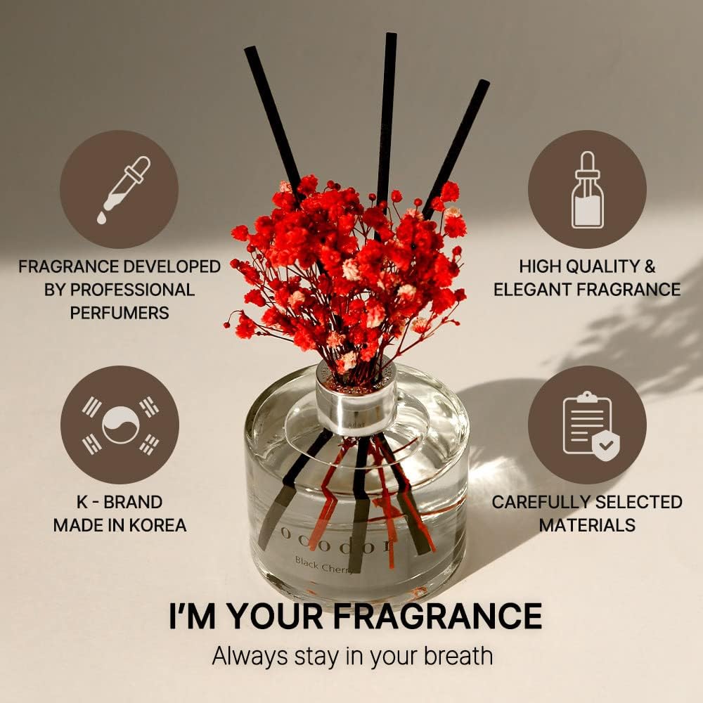 Flower Reed Diffuser Set / 6.7oz / White Jasmine/Scent Diffuser with Sticks Home Fragrance Reed Diffuser