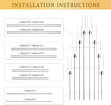 Large Floor Candelabra for Centerpiece: 8-arm Floor Candleholders with Acrylic Shades for LED Candles, Metal Pillar