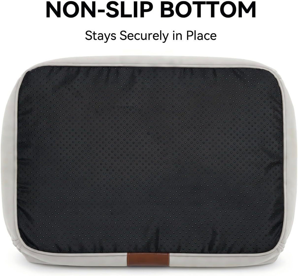Luxury Orthopedic Dog Bed, x-Large, Canvas Exterior with Leather Accent, Plush Interior, Machine Washable, Waterproof