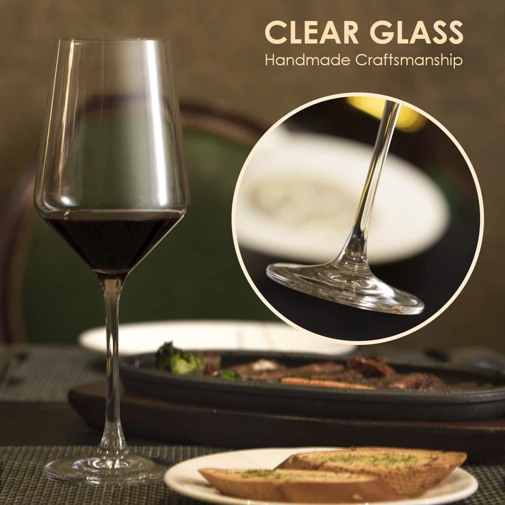 Wine Glasses Set of 6, Long Stem White/Red Wine glasses,14oz Hand Blown Premium Crystal Wine Glass,Gift Packing