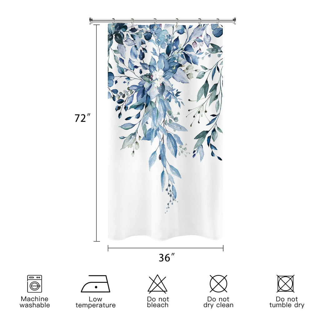 Small Stall Eucalyptus Shower Curtain 36 x 72 Inch, Half Narrow Size