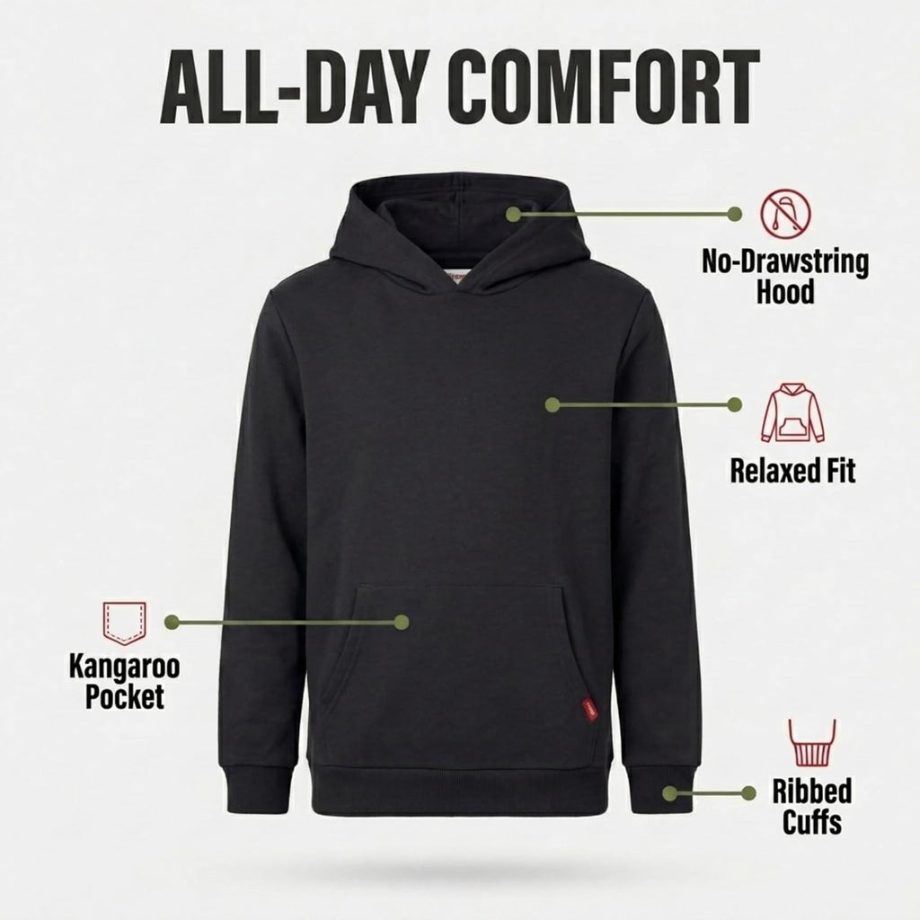 Boys Fleece Hoodie - Cotton Blend Hooded Pullover Sweatshirt