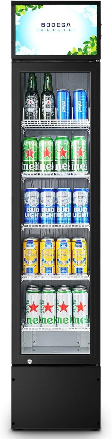 BODEGACOOLER Commercial Merchandiser Refrigerator, 5.7 Cu.Ft Single Swing Glass 