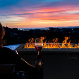 56 Inch Gas Fire Pit Table Outdoor Rattan Propane Fire Table & Fireplace with Fire Glass, Lid, 50,000 BTU Firepits for Outside Patio - Image 6