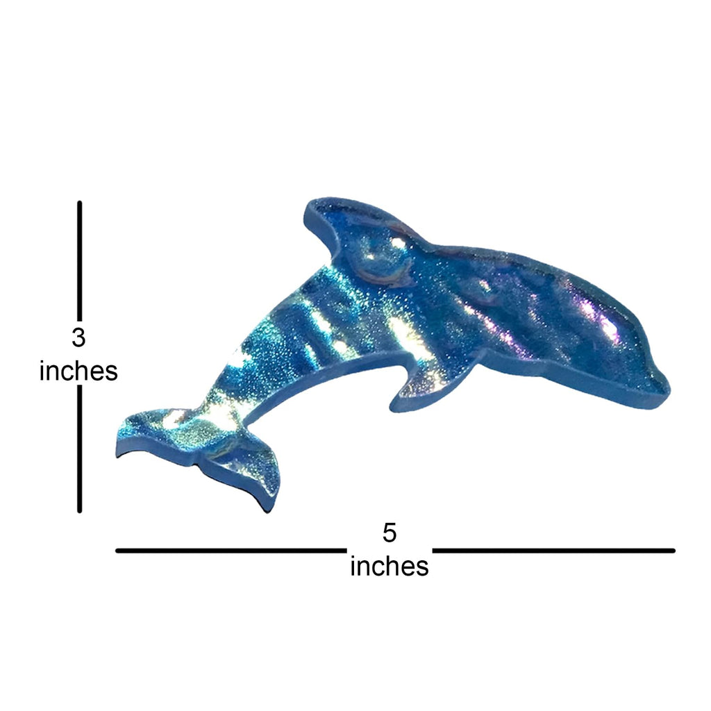 Dolphin Glass Swimming Pool Step Marker Mosaic (5", Deep Blue) (2 Pack)