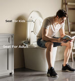 Smart One-Piece Toilet with Dual Bidet Seats for Adults and Kids, Auto Open/Close Lid, Foot Sensor Flush, Heated Seat, Warm Air Dryer, Elongated