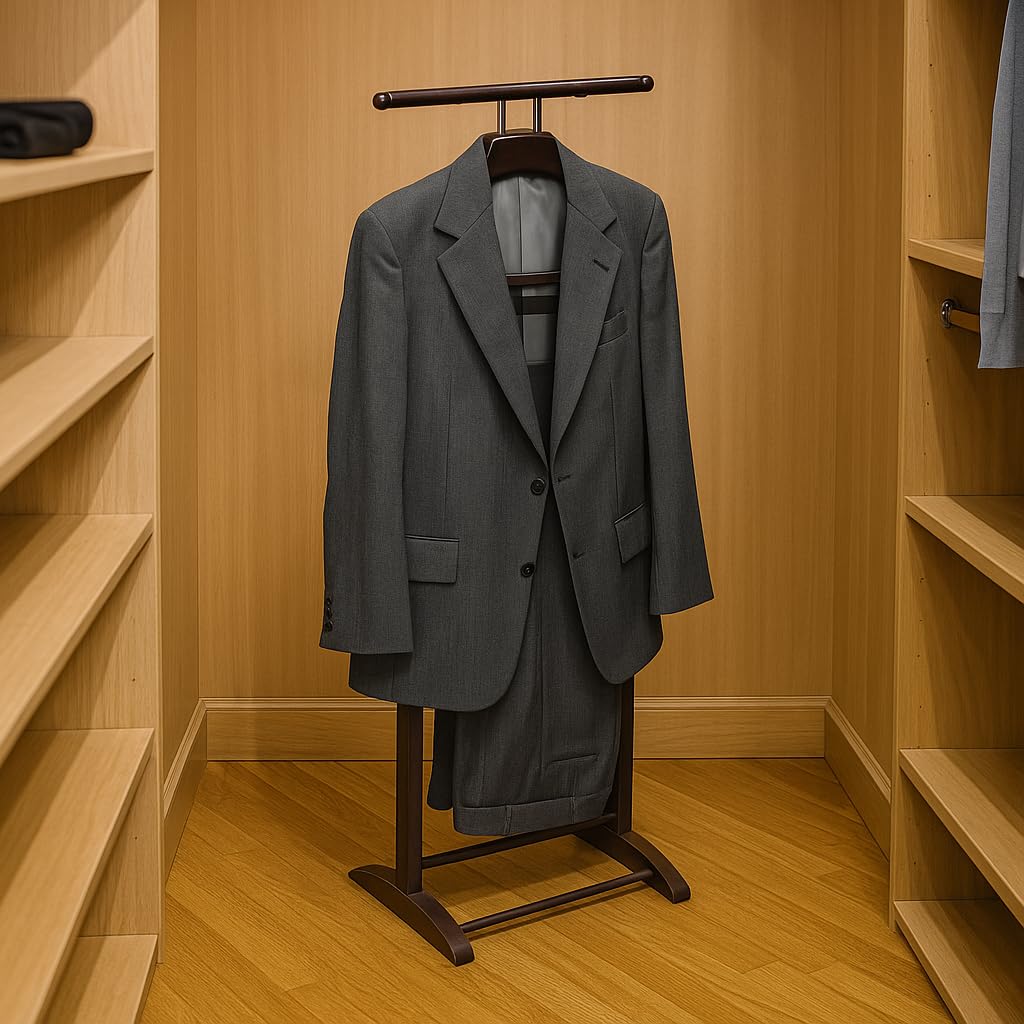 Products - VL17014 Knight Valet Sand, 18" x 12" x 43.5", Walnut