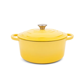 5.7 qt Enameled Cast Iron Dutch Oven Pot with Lid, Limoncello